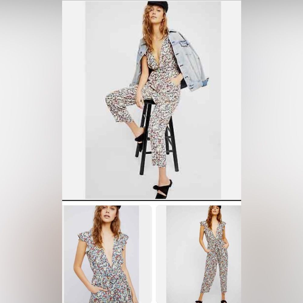 Free People Floral Jumpsuit